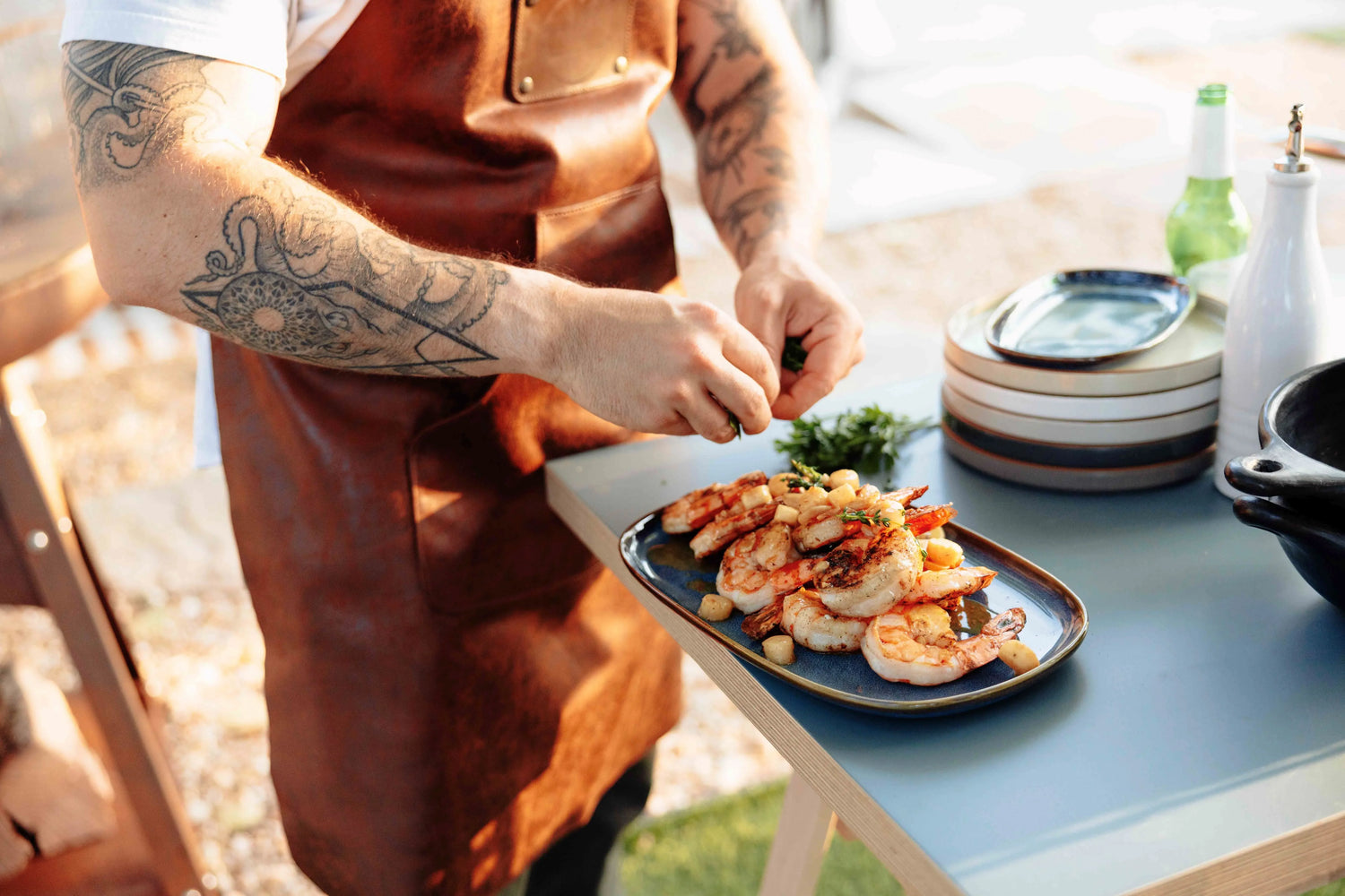 Zesty gambas and mini scallops with a spicy citrus dip